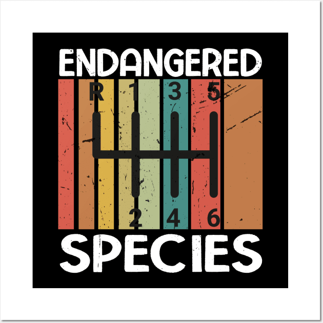 Endangered Species Manual Gearbox Stick Shift 6 Speed , retro Wall Art by KRMOSH